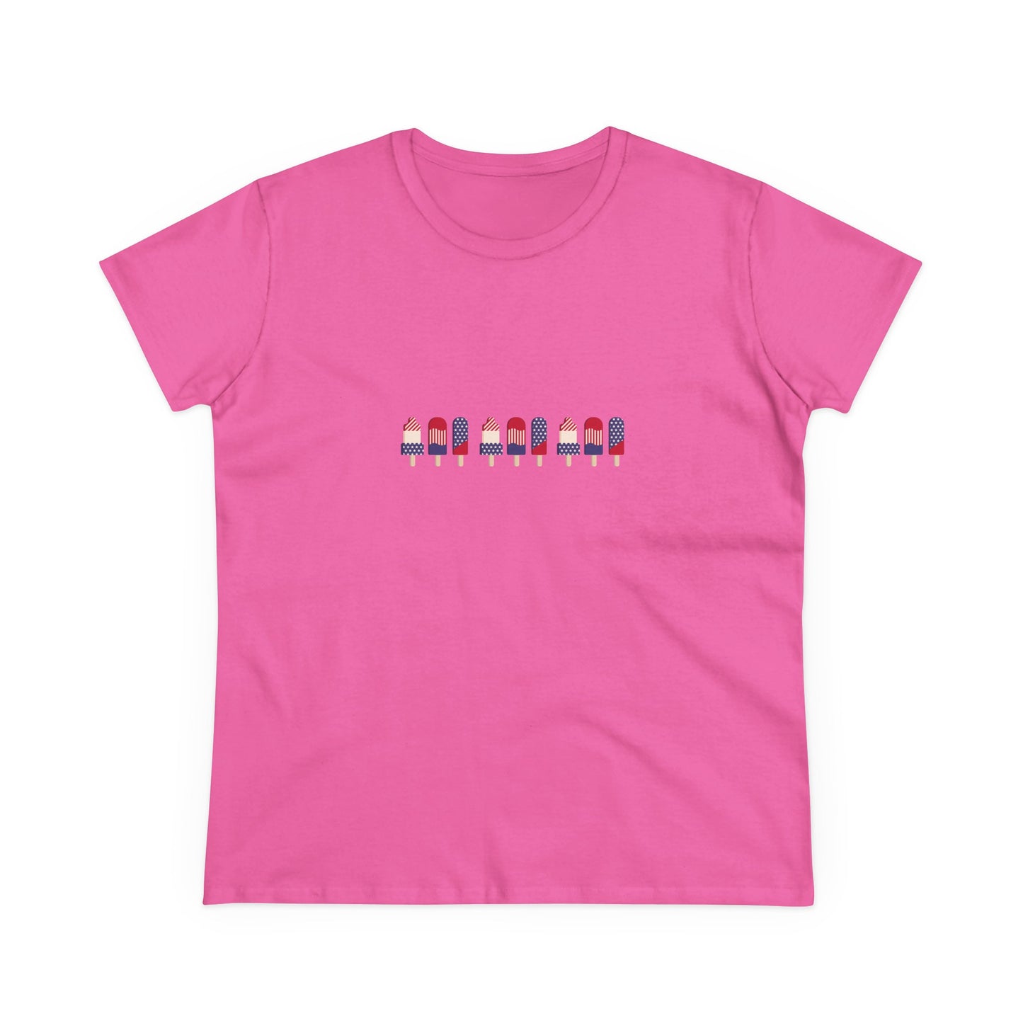 Buntes Eistüte Damen Midweight Baumwoll T-Shirt