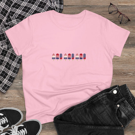 Colorful Ice Cream Cone Women's Midweight Cotton Tee
